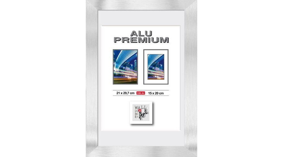 The Wall - the art of framing AG Bilderrahmen Aluminiumrahmen Quattro silber, 21 x 29,7 cm