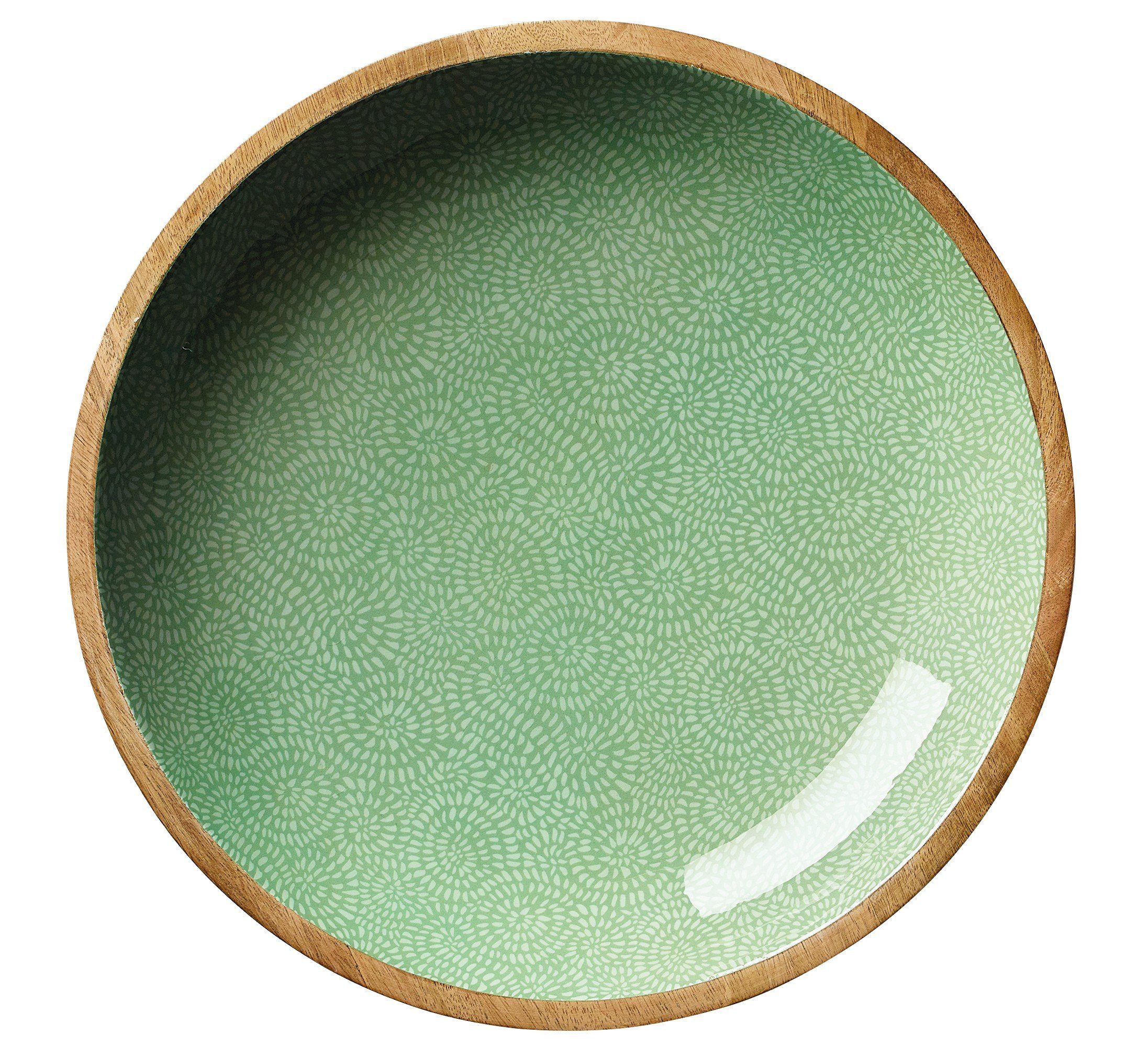 ZASSENHAUS Schale Schüssel Schale Obstschale Mangoholz Ø35 x 6cm ZASSENHAUS BRUSH GREEN, Material: Mangoholz