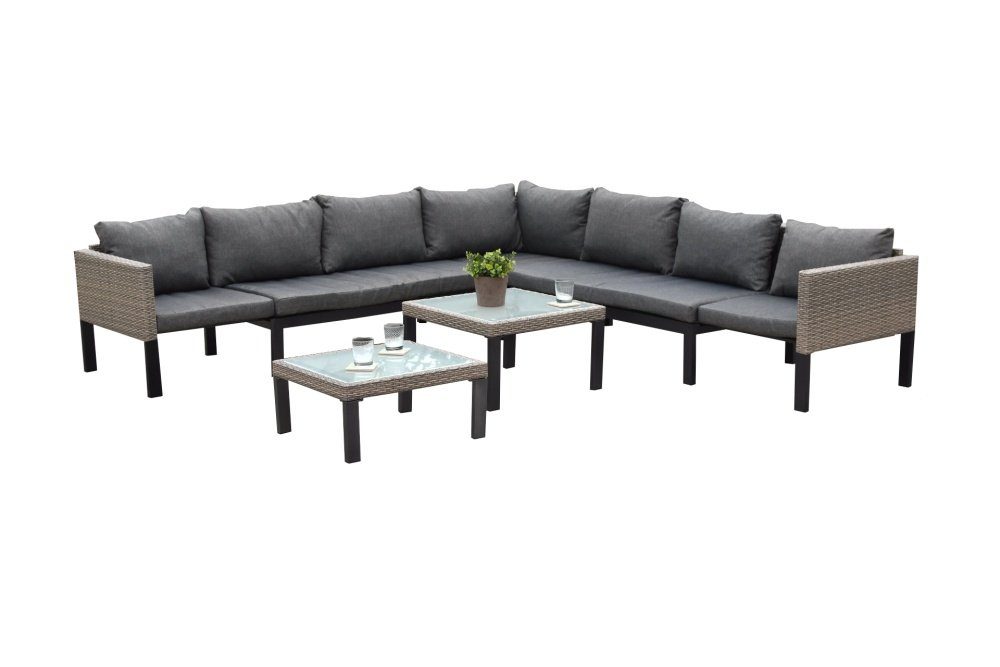 Gartenmöbel Ambiente Gartenlounge-Set Prato, (Eckbank Set, 1 Eckbank mit ausziehbarer Sitzfläche, 2 Столы), ausziehbare Sitzfläche