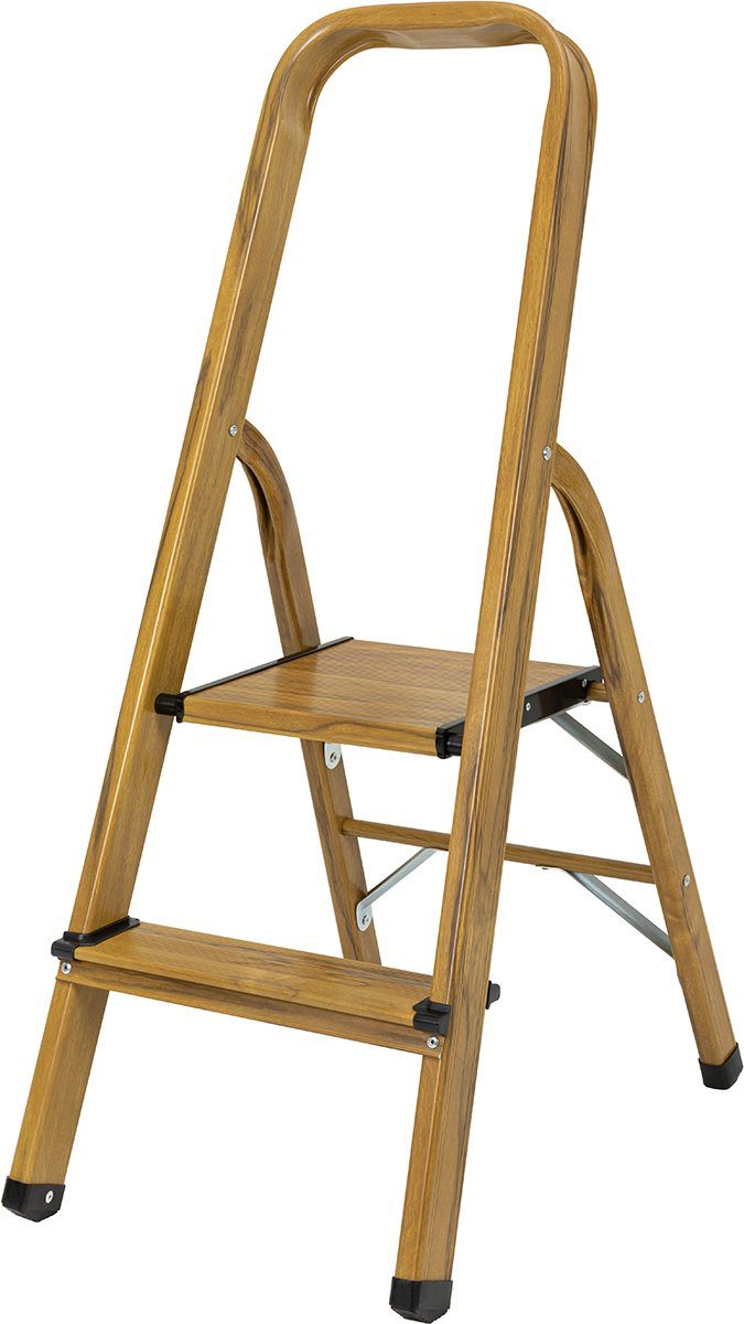 Stehleiter Alu Klappleiter CF-133A - 3 J. Garantie - 2-6 Stufen - Holzoptik