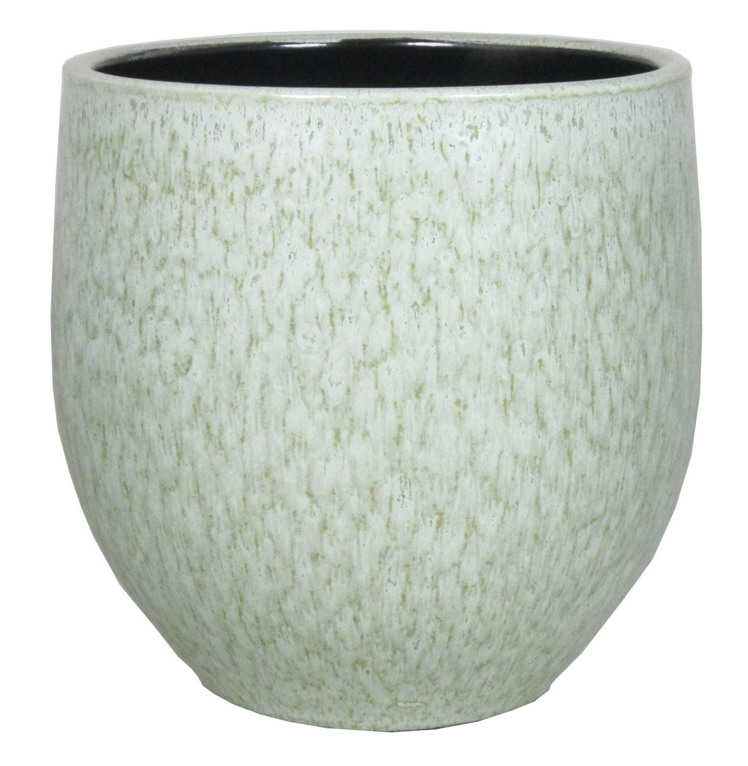 INNA-Glas Blumentopf Pflanzgefäßaus Keramik, gesprenkelt, minzgrün-weiß, 20 cm, Ø 20 cm