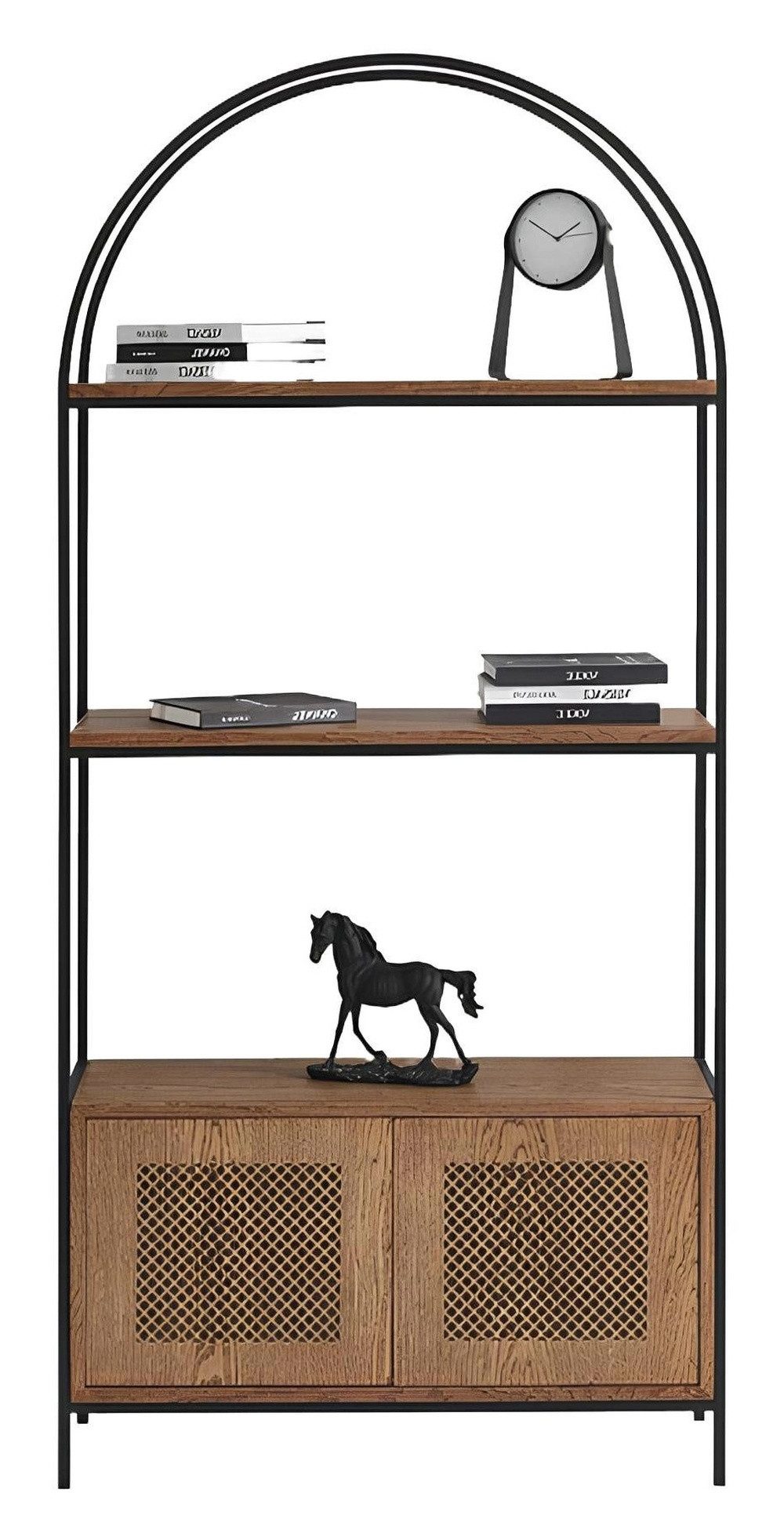 Xlmoebel Bücherregal Modernes Holzregal für stilvolle Buchpräsentation im Wohnzimmer, Bücherregal 1-tlg., Hergestellt in Europa