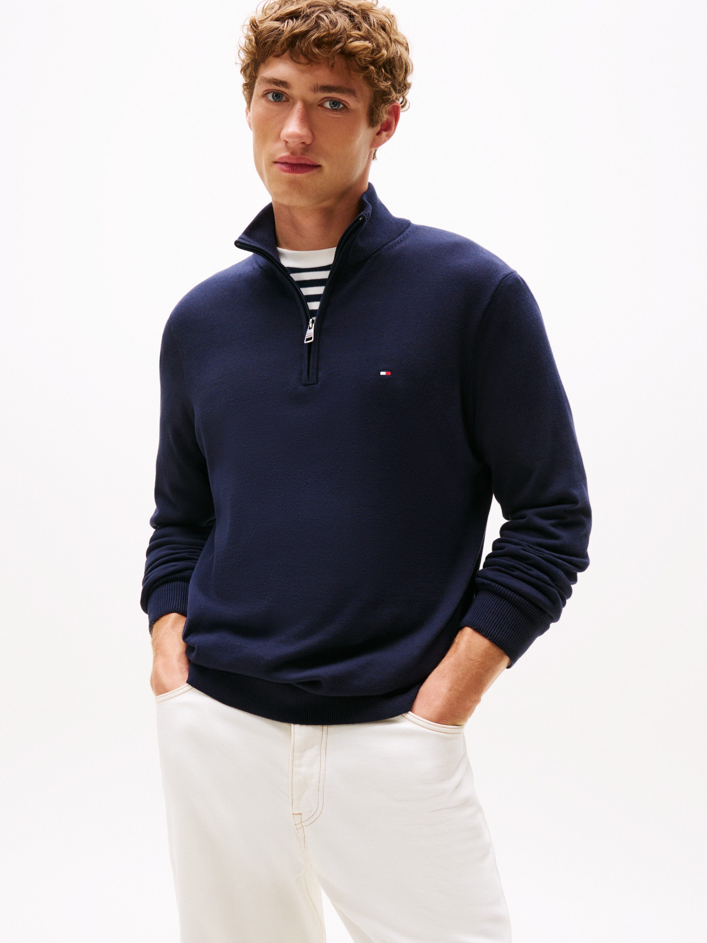 Tommy Hilfiger Troyer ESSENTIAL COTTON ZIP günstig online kaufen