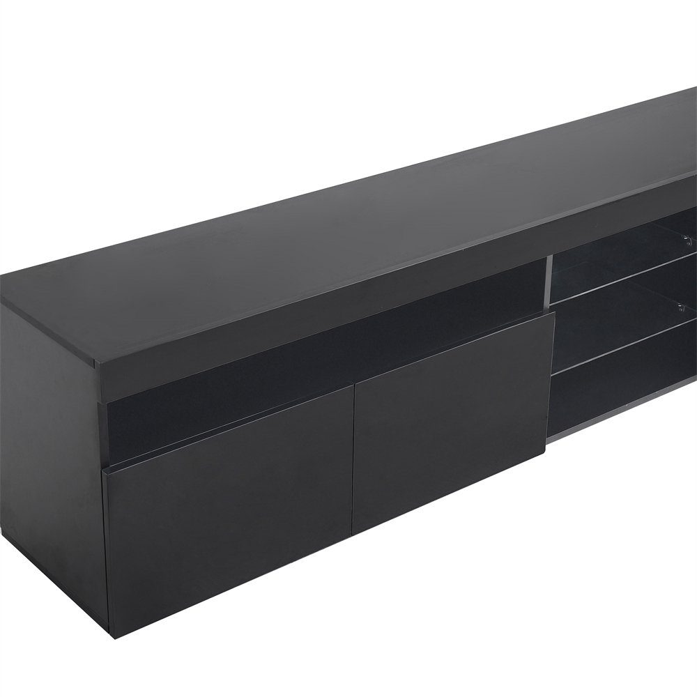 Schwarz TV-Schrank LED-Beleuchtung, Panel, helles Moderner variable und Celya 180cm TV-Schrank Wohn- Esszimmer