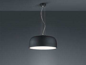 meineWunschleuchte LED Pendelleuchte, LED wechselbar, Warmweiß, groß-e Lampe für über-n Esstisch hängend, Lampen-schirm Metall Schwarz