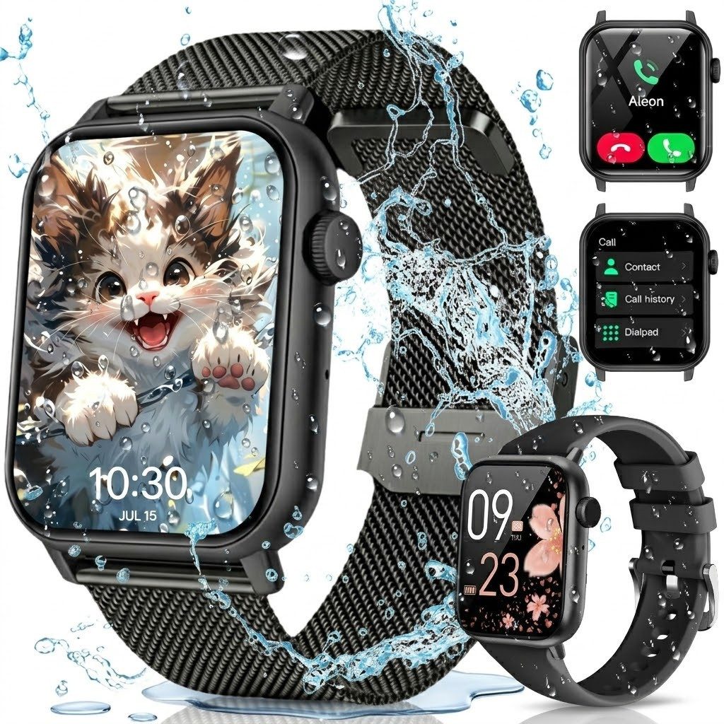 Forrlite 2026 Neues Smartwatch Damen Herren mit Telefonfunktion, Smartwatch Smartwatch (1.85'' HD Fitnessuhr,Smart Watch for Women mit 200+ Sportmodi,Fitness Tracker mit Herzfrequenz,SpO2,Schrittzähler & Schlafmonitor,IP68 für iOS Android cm)