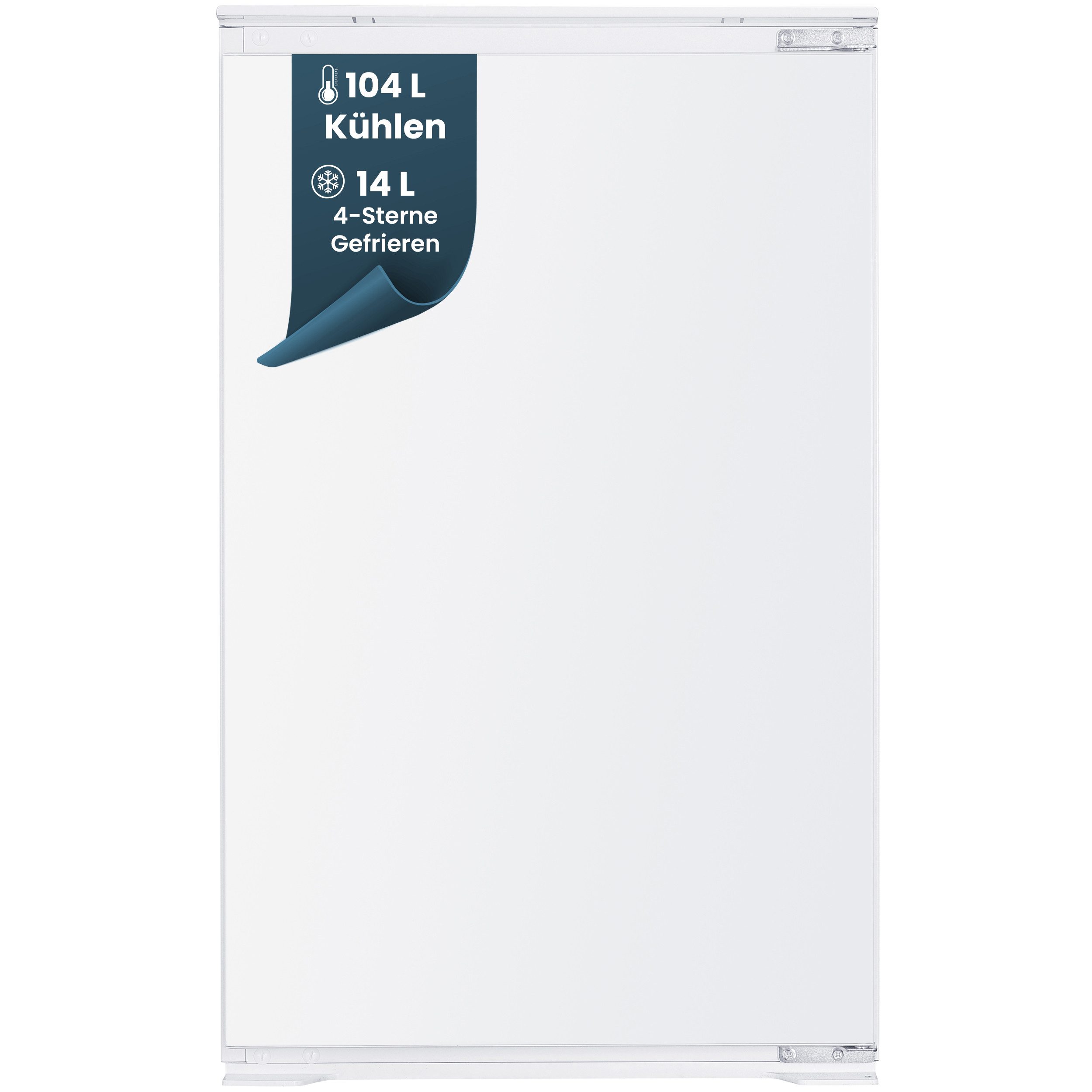 homeX Einbaukühlschrank CFB1181E, 89 cm hoch, 54 cm breit, 118 Liter, mit Gefrierfach, 88cm hoch, Schlepptürtechnik, leise 37 dB