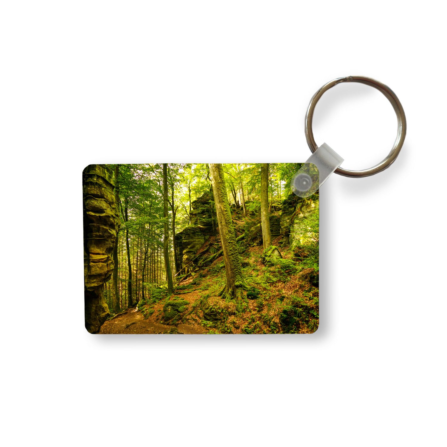 Schlüsselanhänger Bäume - Stein - Wald - Natur - Pflanzen