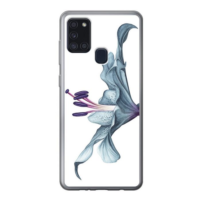MuchoWow Handyhülle Blumen - Aquarell - Lilie Handyhülle Samsung Galaxy A21s Smartphone-Bumper Print Handy AR12333