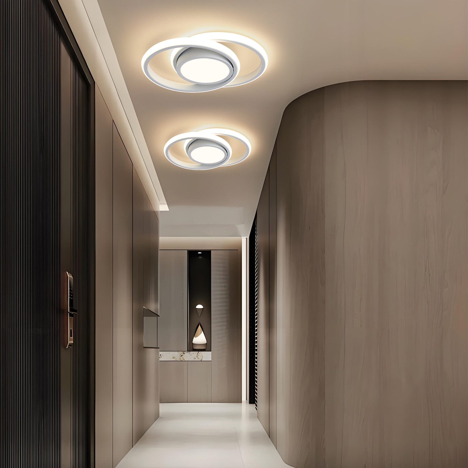 JDONG LED Deckenleuchte Schwarz/Weiß 30/32cm Deckenlampe 4000K 2000LM Neutr günstig online kaufen