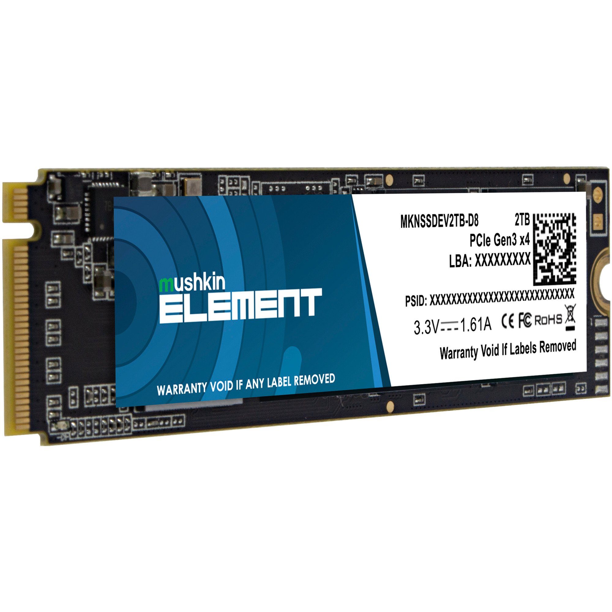 Mushkin Mushkin Element 2 TB, SSD, (PCIe 3.0 x4, NVMe 1.4, interne HDD-Festplatte (2 TB) Steckkarte"
