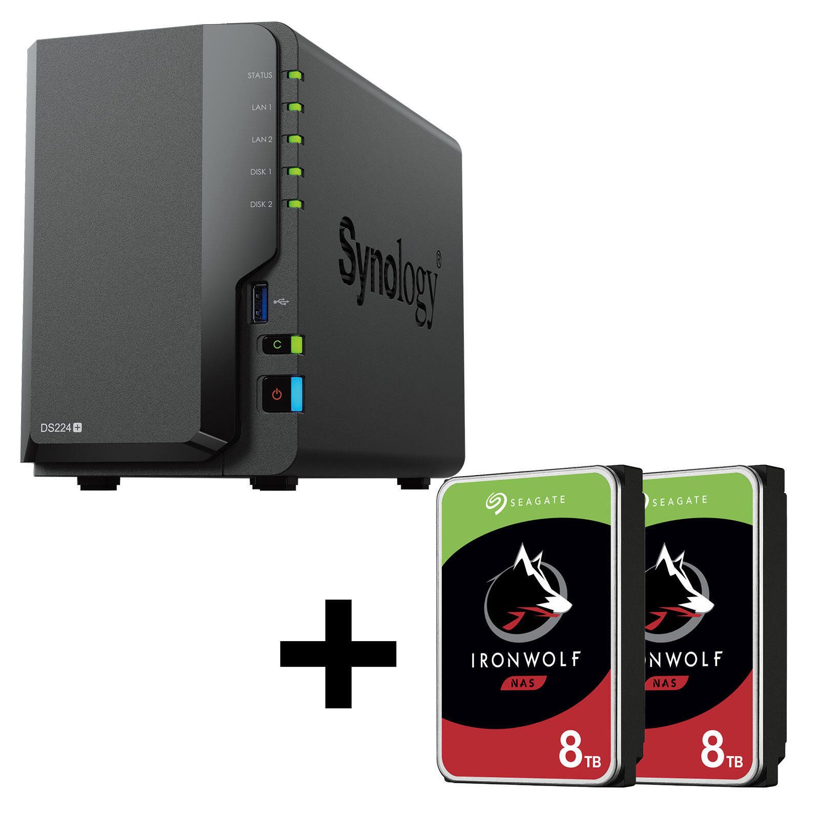 Synology Synology DS224+ + Seagate ST8000VN004 HDD-NAS-Festplatte