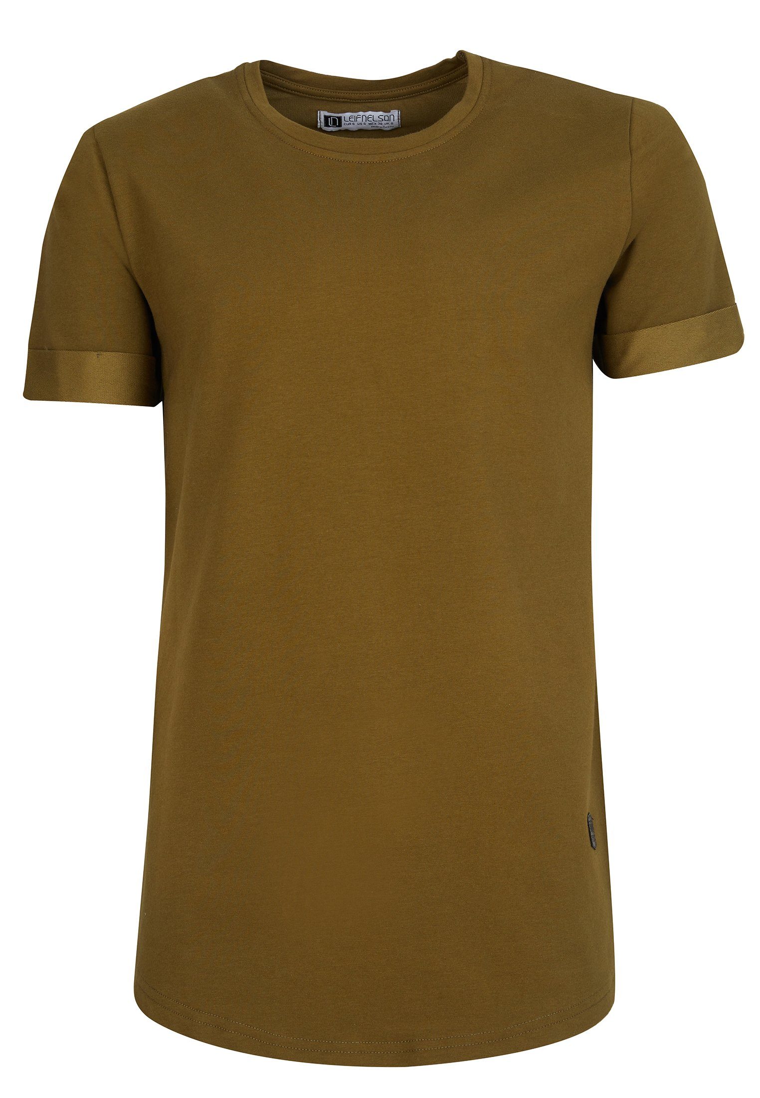 Nelson Rundhals LN-6368 T-Shirt khaki T-Shirt Leif Herren