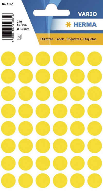 HERMA Etiketten HERMA Markierungspunkte, Durchmesser: 13 mm, gelb