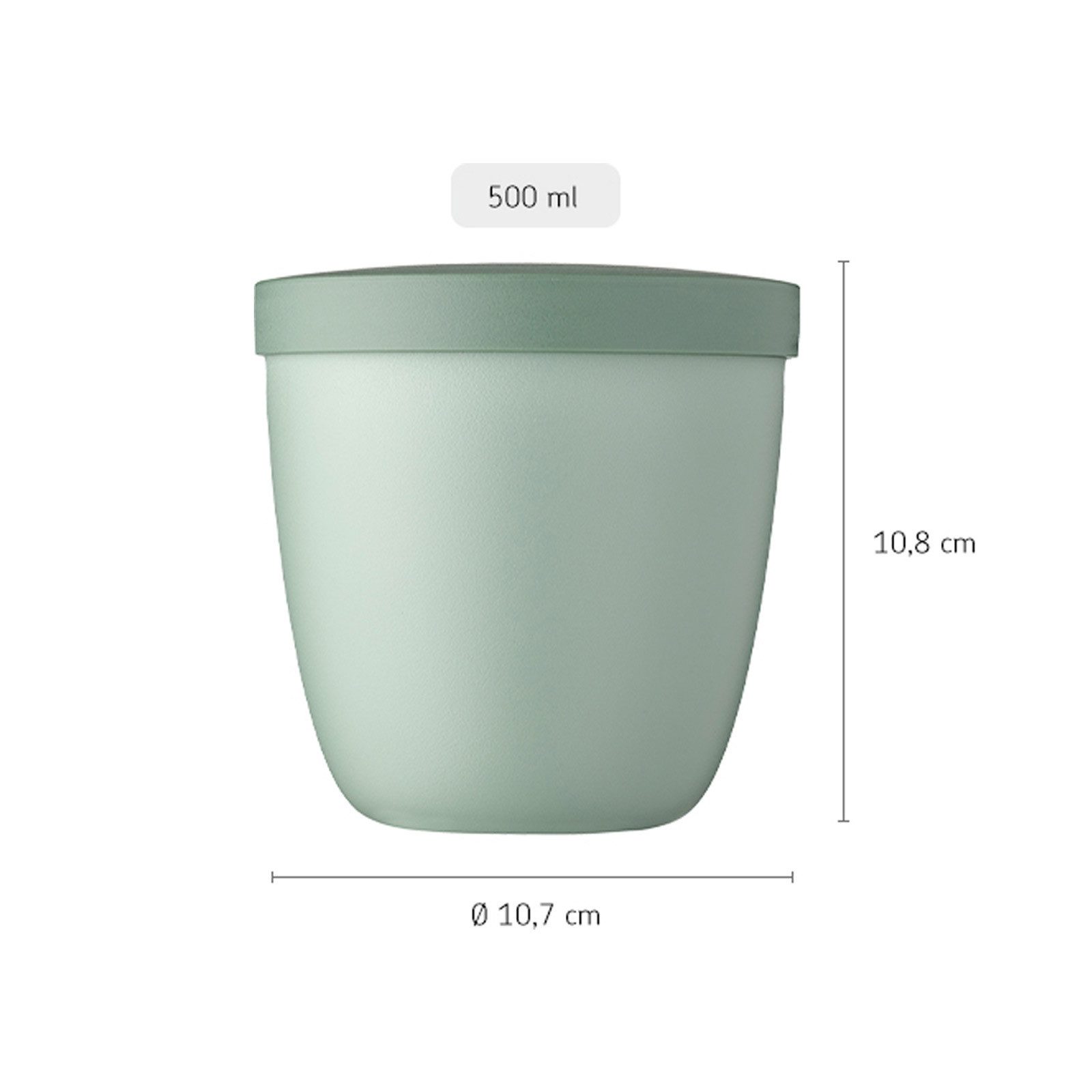 Mepal Lunchbox Ellipse Snackpot 500 ml, Kunststoff, (1-tlg), Spülmaschinengeeignet, Mikrowellengeeignet (ohne Deckel)