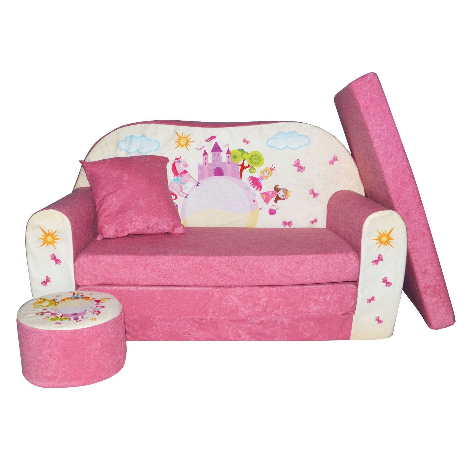 FORTISLINE Kindersitzgruppe Kindersofa Kindercouch Aufklappen Bettfunktion günstig online kaufen