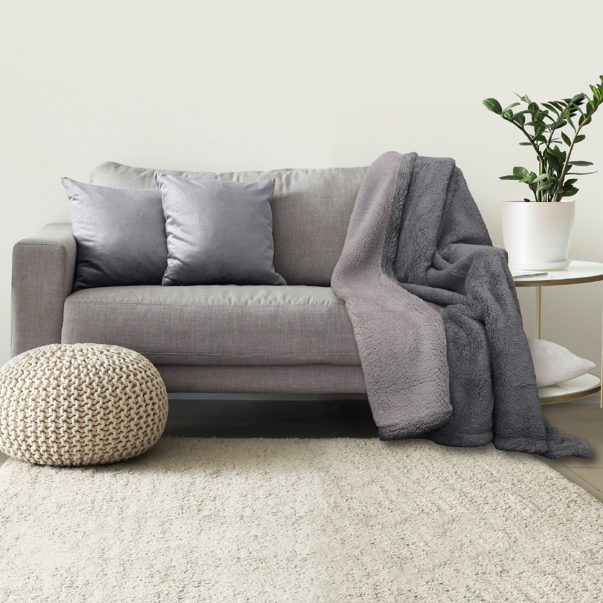 Wohndecke Lanudo® Premium Sherpa Kuscheldecke Wohndecke günstig online kaufen