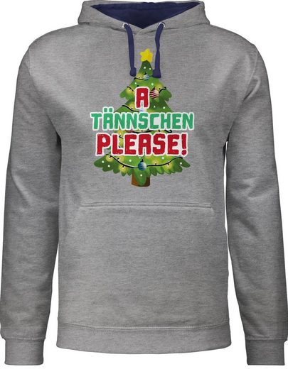 Shirtracer Hoodie »A Tännschen please! - Weihnachten & Silvester Geschenke - Unisex Damen & Herren Kontrast Hoodie« Neujahrsgeschenke Party Deko
