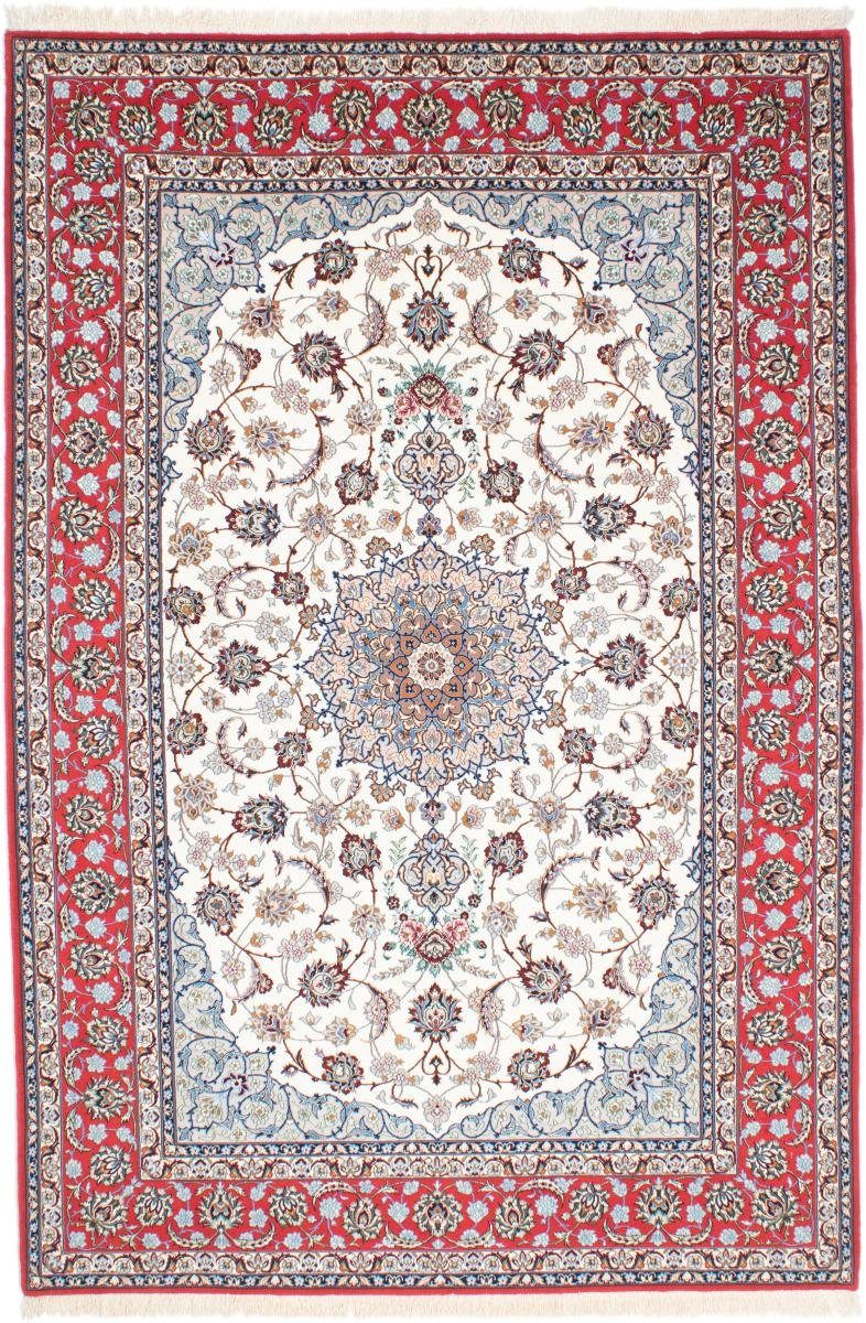 Orientteppich Isfahan Seidenkette 157x239 Handgeknüpfter Orientteppich, Nain Trading, rechteckig, Höhe: 6 mm