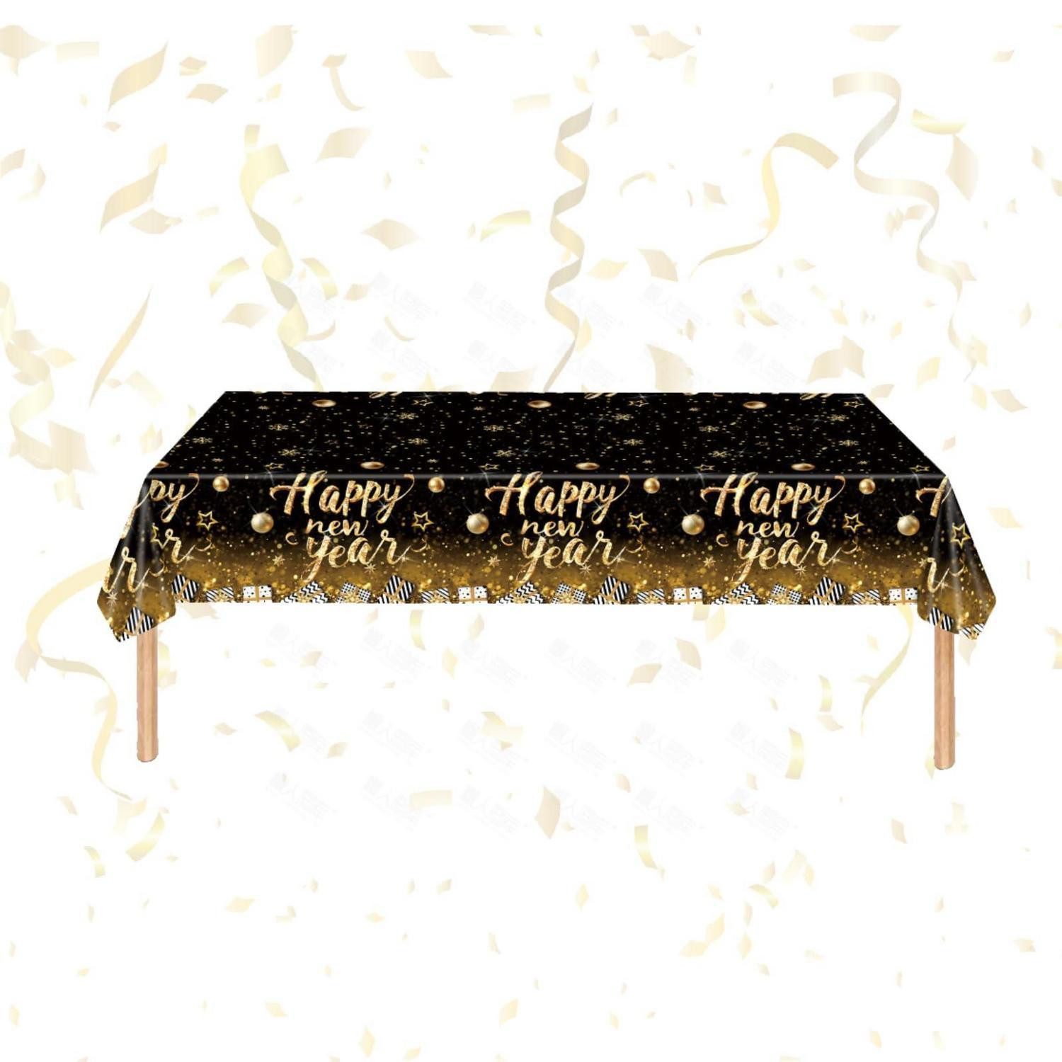 LuxusKollektion Tischdecke Tischdecke Silvester Deko 2026 137x274cm (1-tlg)