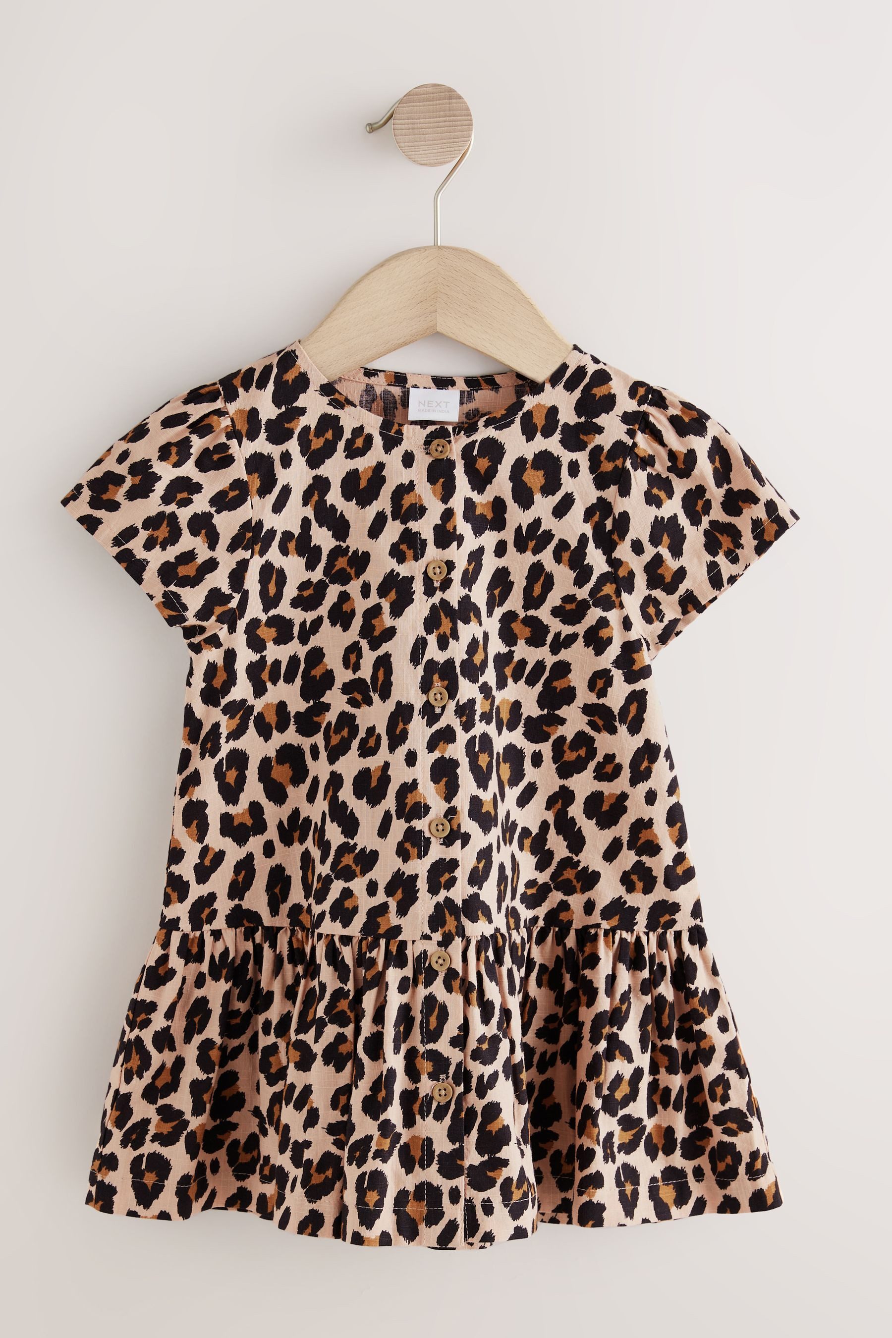 Next Blusenkleid Kurzärmeliges Baumwollkleid (1-tlg)