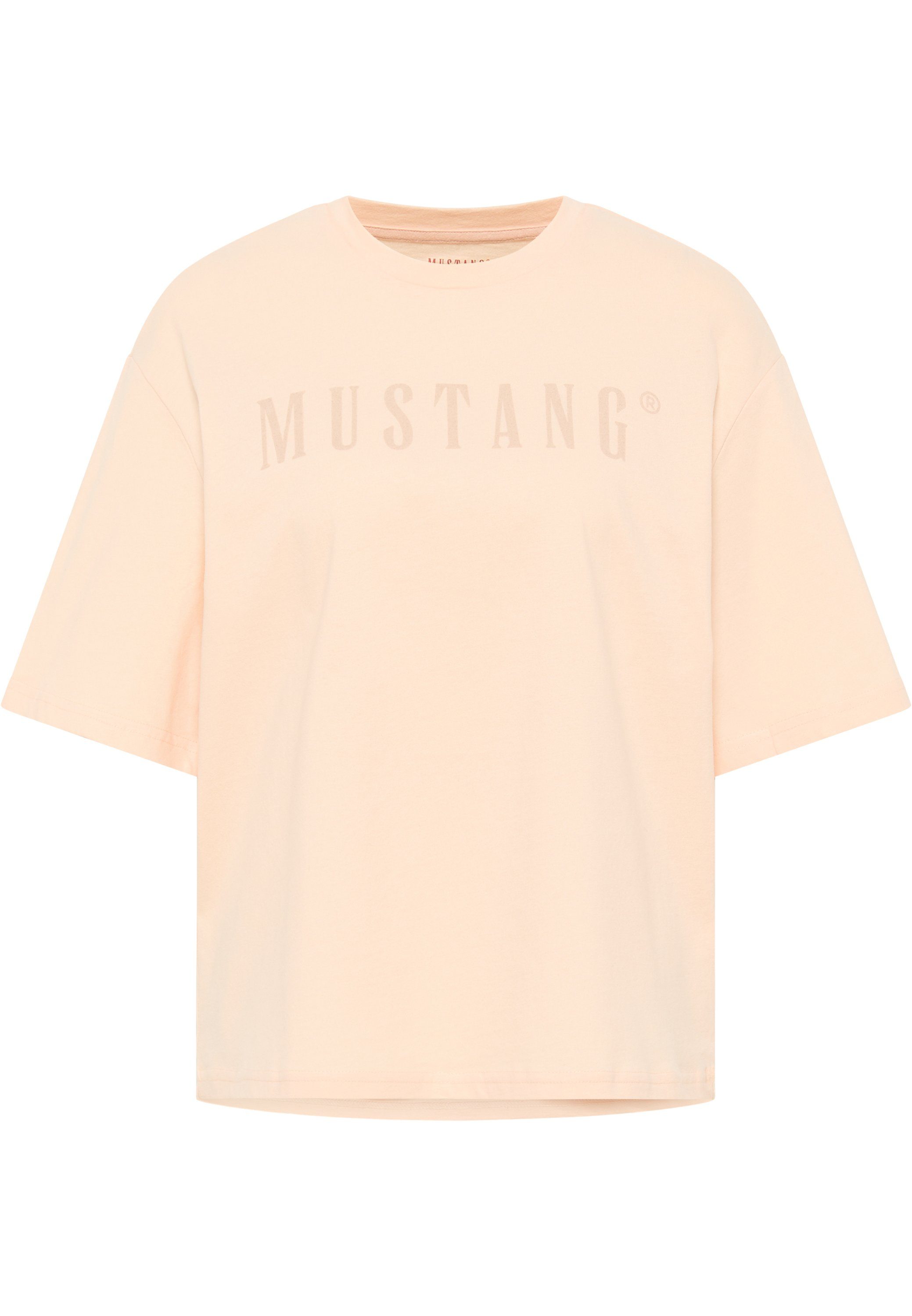 MUSTANG Kurzarmshirt Mustang T-Shirt T-Shirt hellrosa