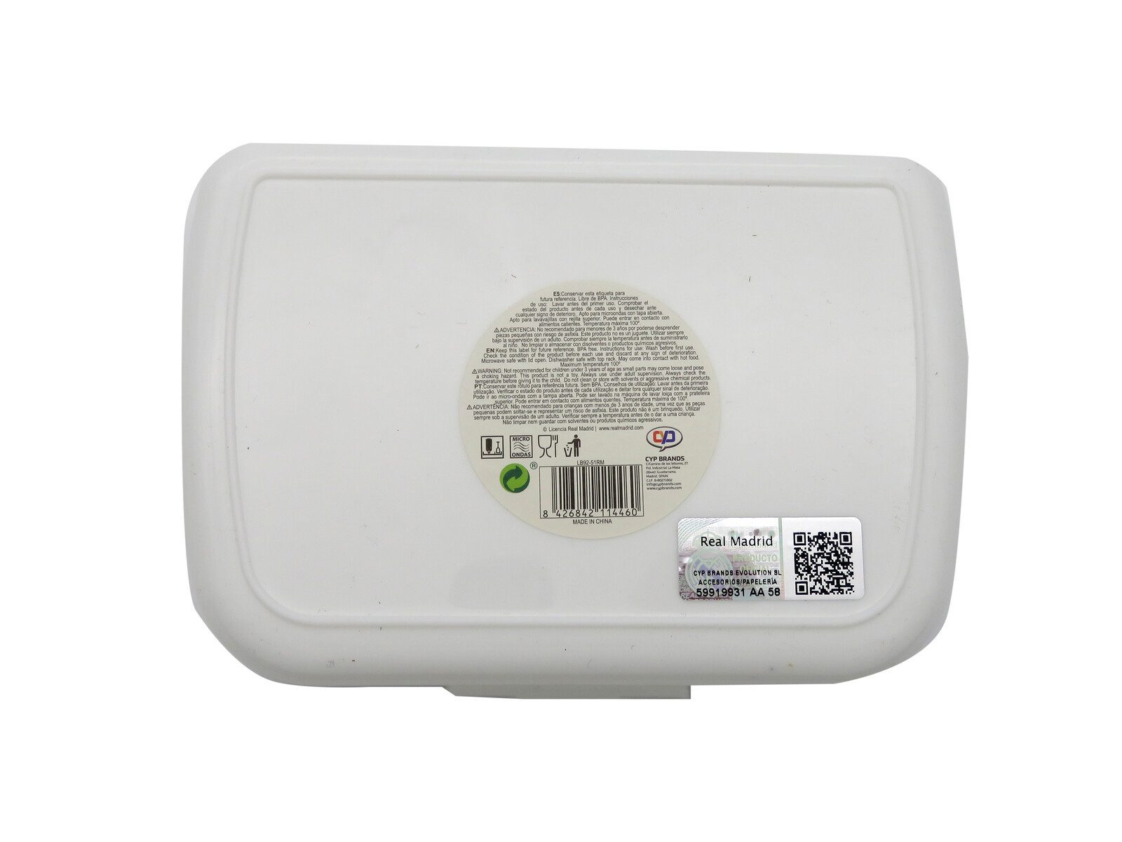 Real Madrid Lunchbox - Brotdose 16 × 12 × 5,5 cm für Schule, Kindergarten und Unterwegs, Kunststoff, (1-tlg) – Bild 4 von 5