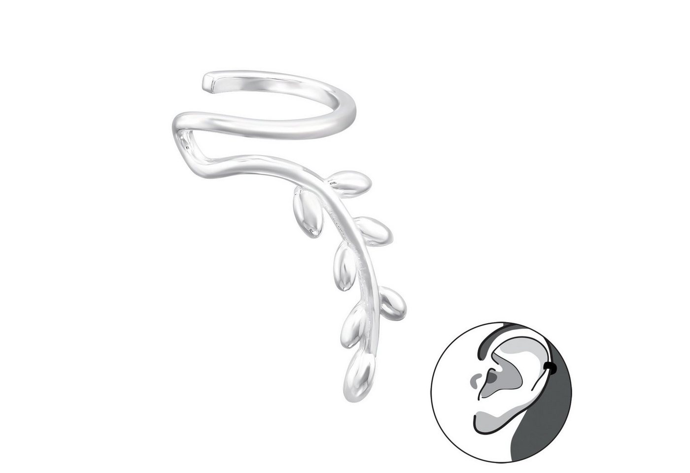 ALEXANDER YORK Ohrklemme LEAF, 925 Sterling Silber