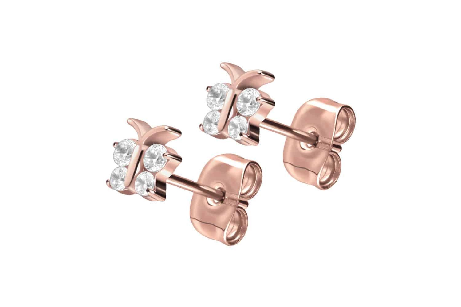 FILANGO Single-Ohrstecker Titan Ohrstecker KRISTALLSCHMETTERLING (Ohrstecke günstig online kaufen