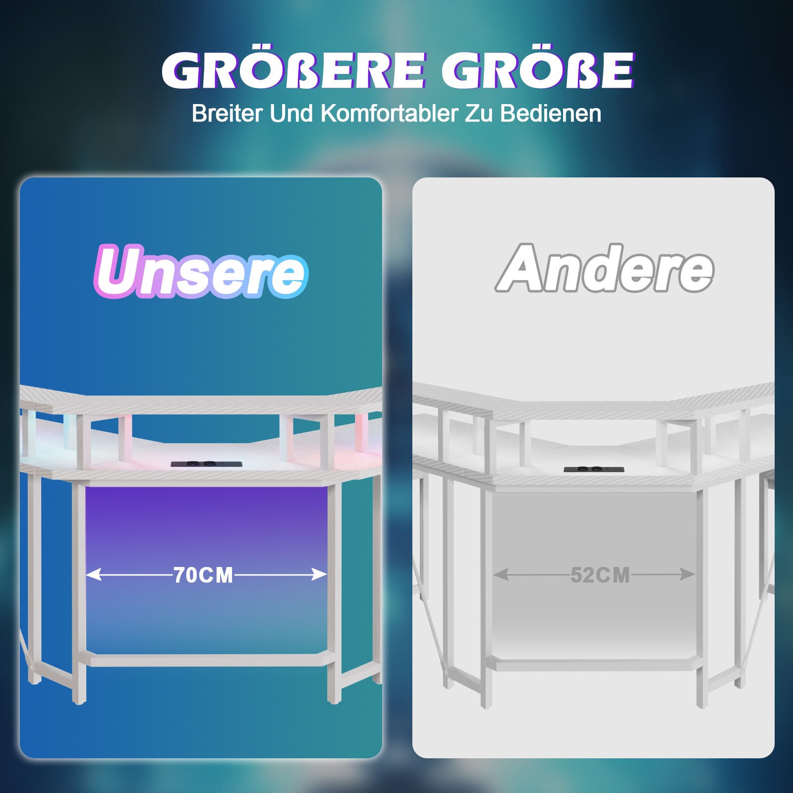 HOMALL Eckschreibtisch Gamingtisch Computertisch L-förm Eckschreibtisch mit Monitor-Ständer