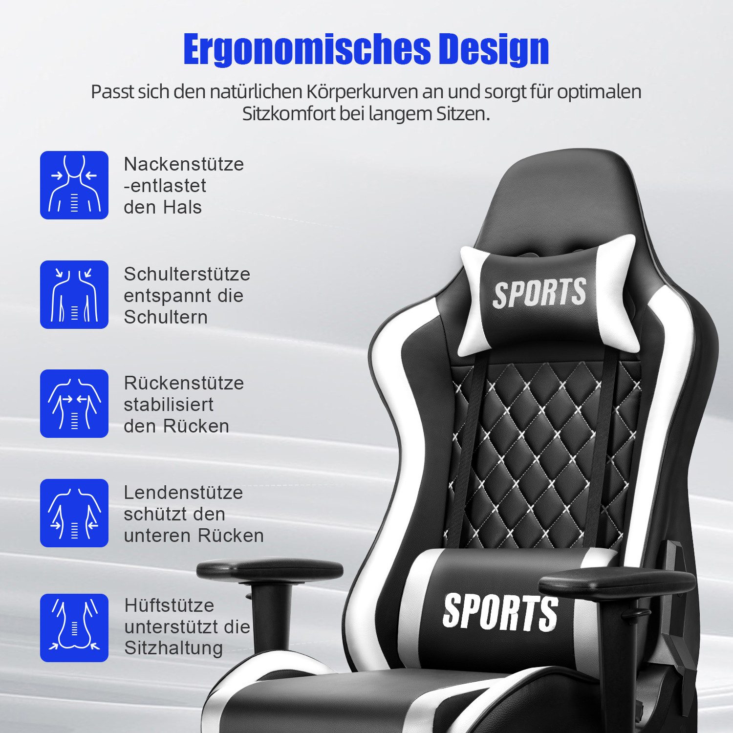 Homimaster Gaming-Stuhl Gaming Stuhl, Ergonomischer Bürostuhl,Gaming günstig online kaufen