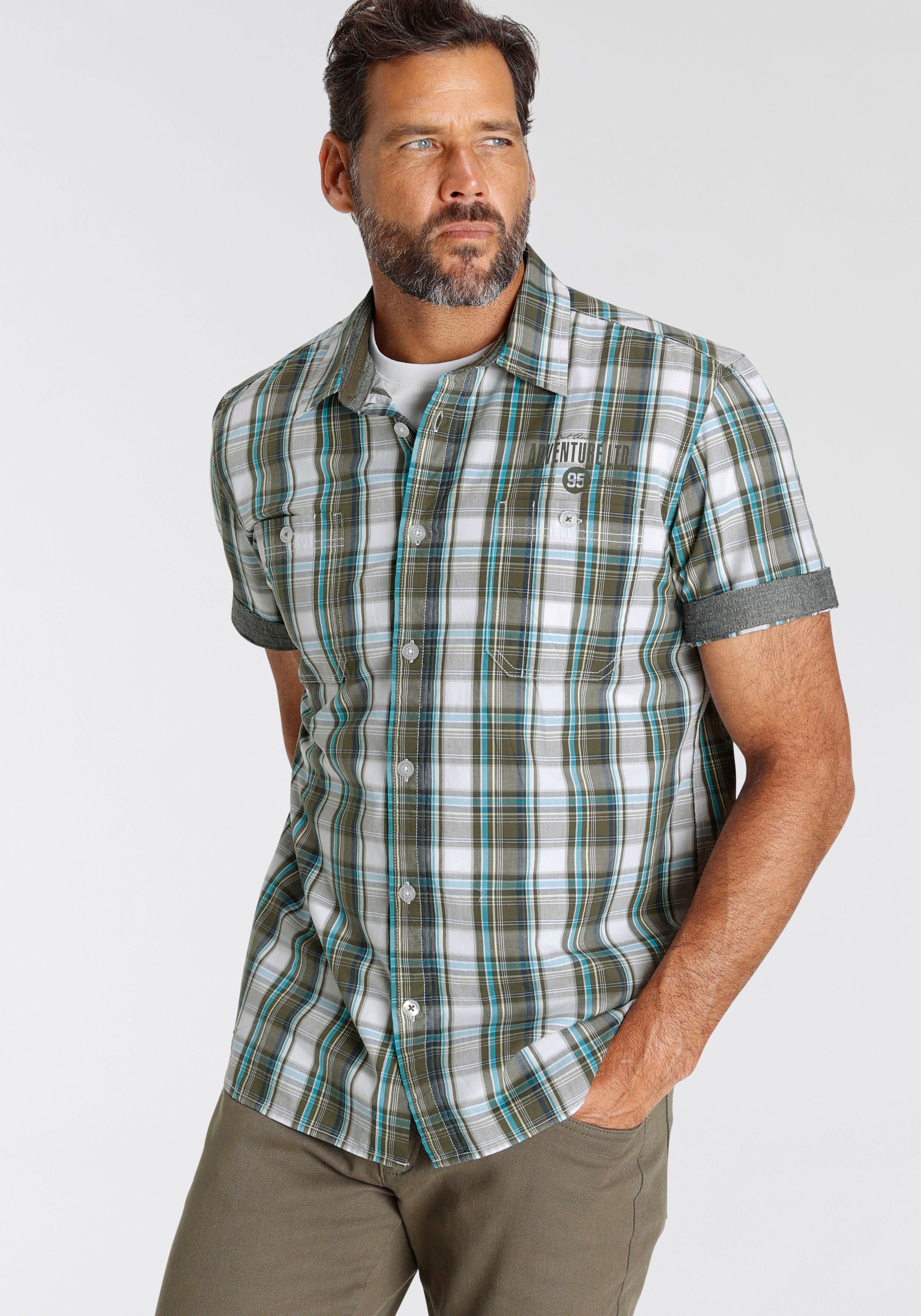 Man's World Kurzarmhemd mit kleinem Brustprint günstig online kaufen