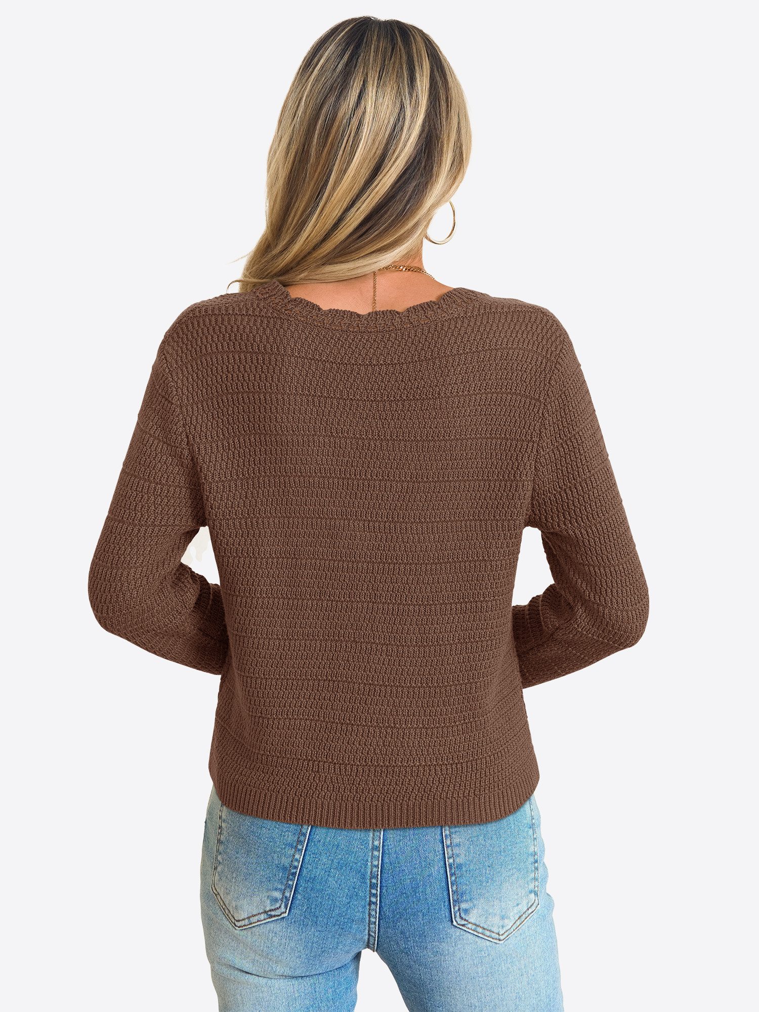 Imily Bela Cardigan Damen Langarm Strickjacke mit V-Ausschnitt (Packung, 1- günstig online kaufen