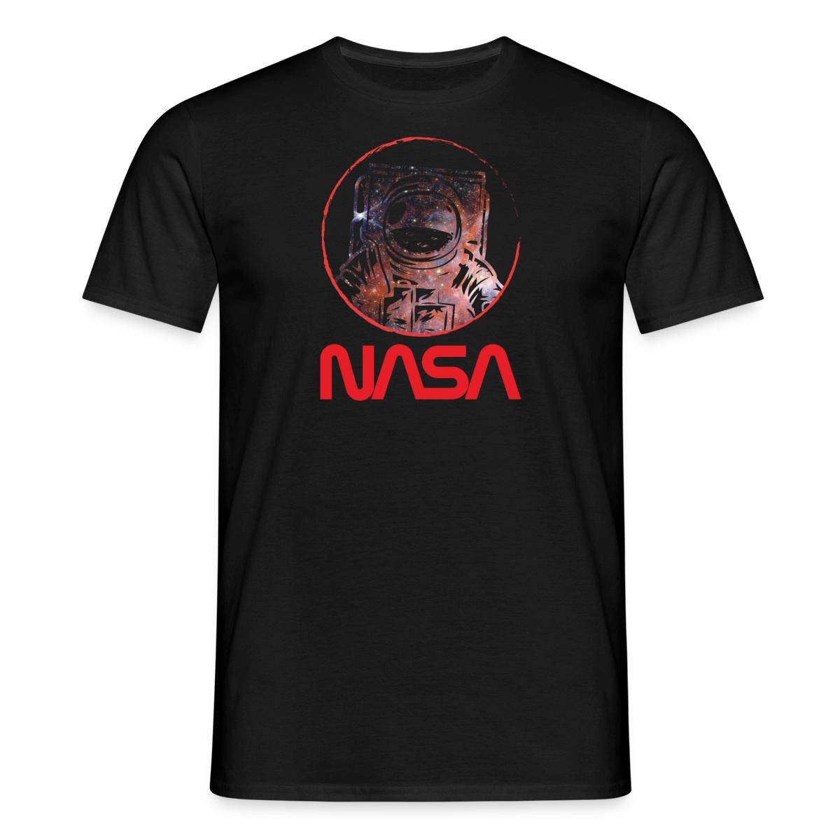 Spreadshirt T-Shirt NASA Logo Und Astronaut Im Galaxie-Design Männer T-Shirt (1-tlg)