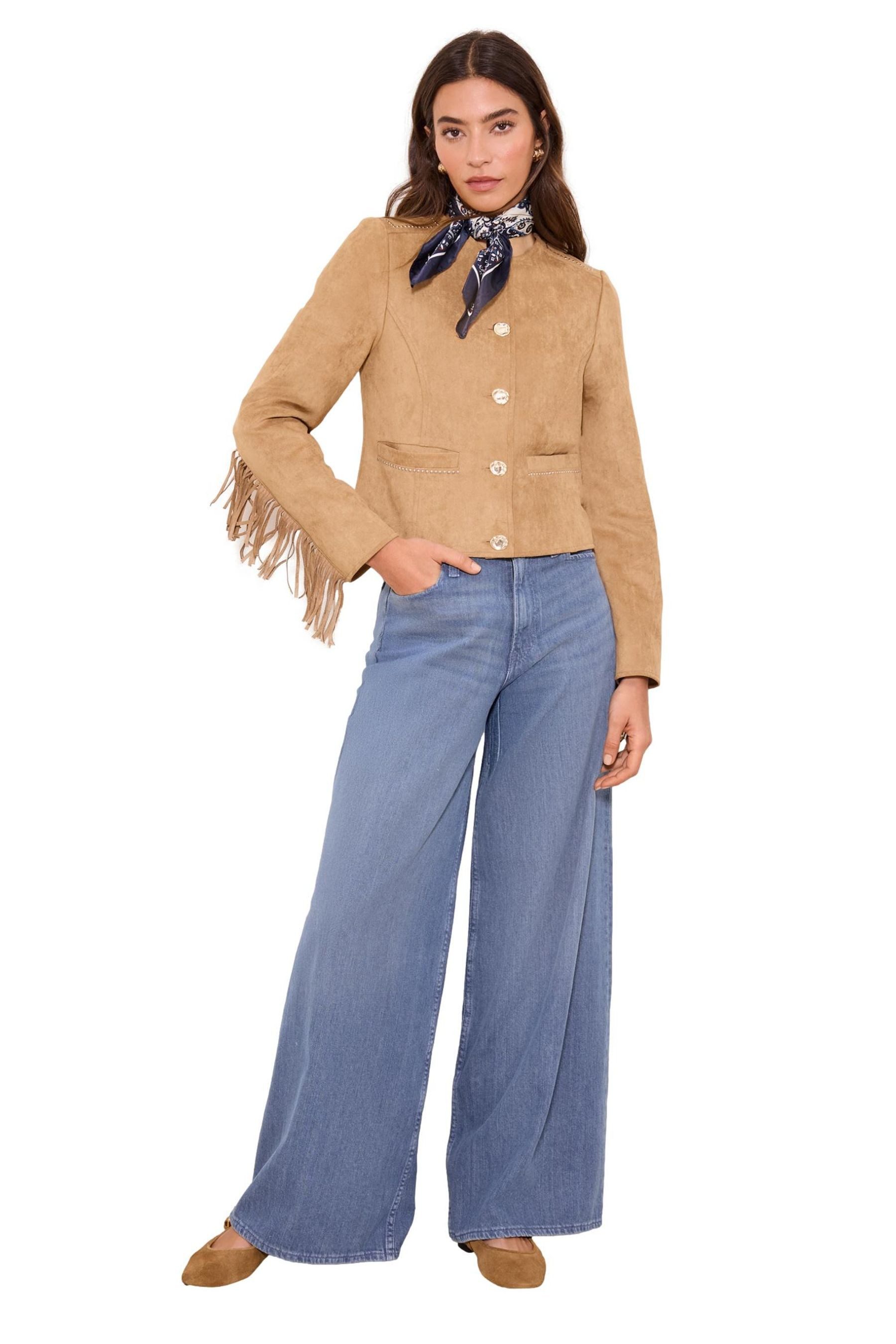 LIPSY Lederimitatjacke Lipsy Festival-Jacke mit Nieten und Fransen (1-St)