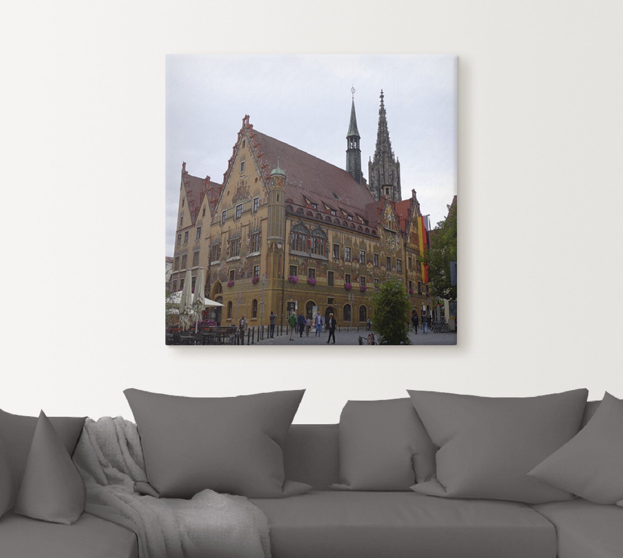 (1 Rathaus, Wandbild oder Ulmer St), Leinwandbild, Wandaufkleber Poster Artland in als Größen versch. Alubild, Gebäude