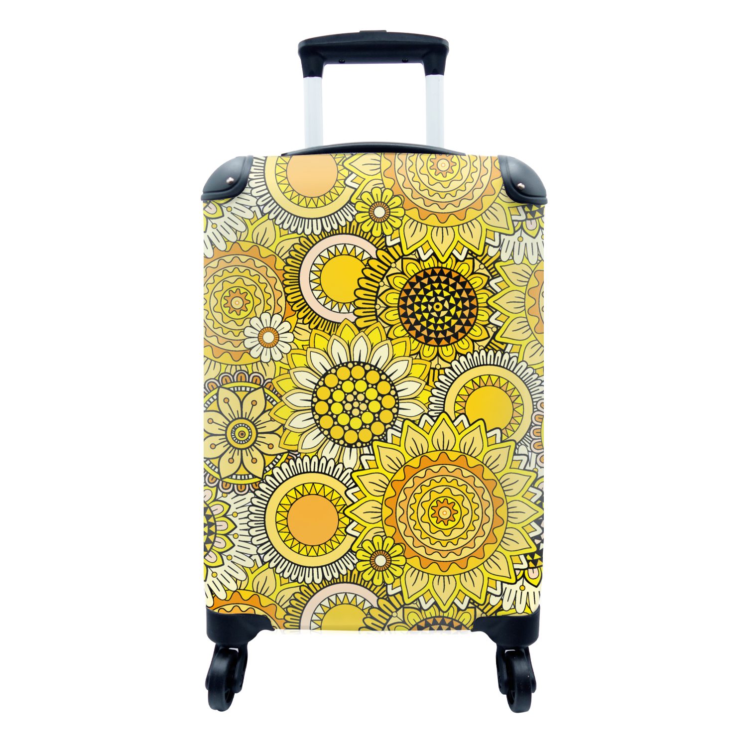MuchoWow Handgepäckkoffer Sonnenblume - Muster - Gelb, 4 Rollen, Reisetasche mit rollen, Handgepäck für Ferien, Trolley, Reisekoffer