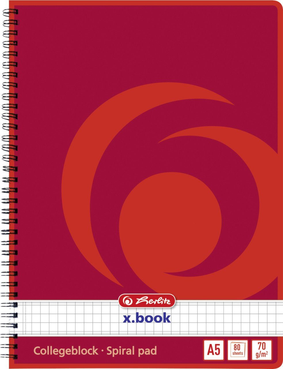 Collegeblock herlitz Collegeblock A5 70g/m² 80 Blatt kariert