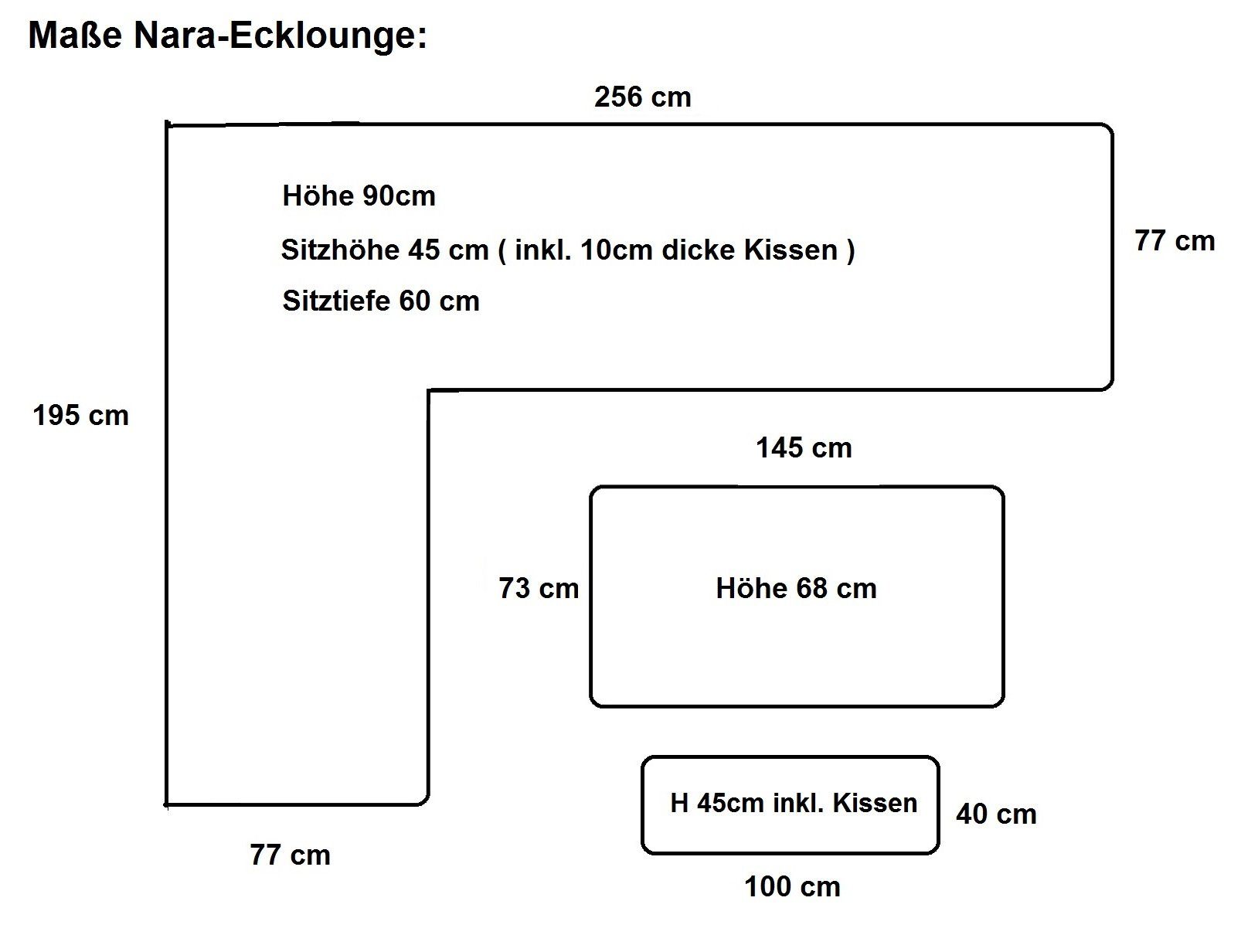 Gardissimo Gartenlounge-Set Nara links / Gartenmöbelset / Dining Eck Lounge Set, (Spar-Set, 3-tlg., Alu, Ecklounge, Esstisch, Bank, inkl. Auflagen), Liegefunktion