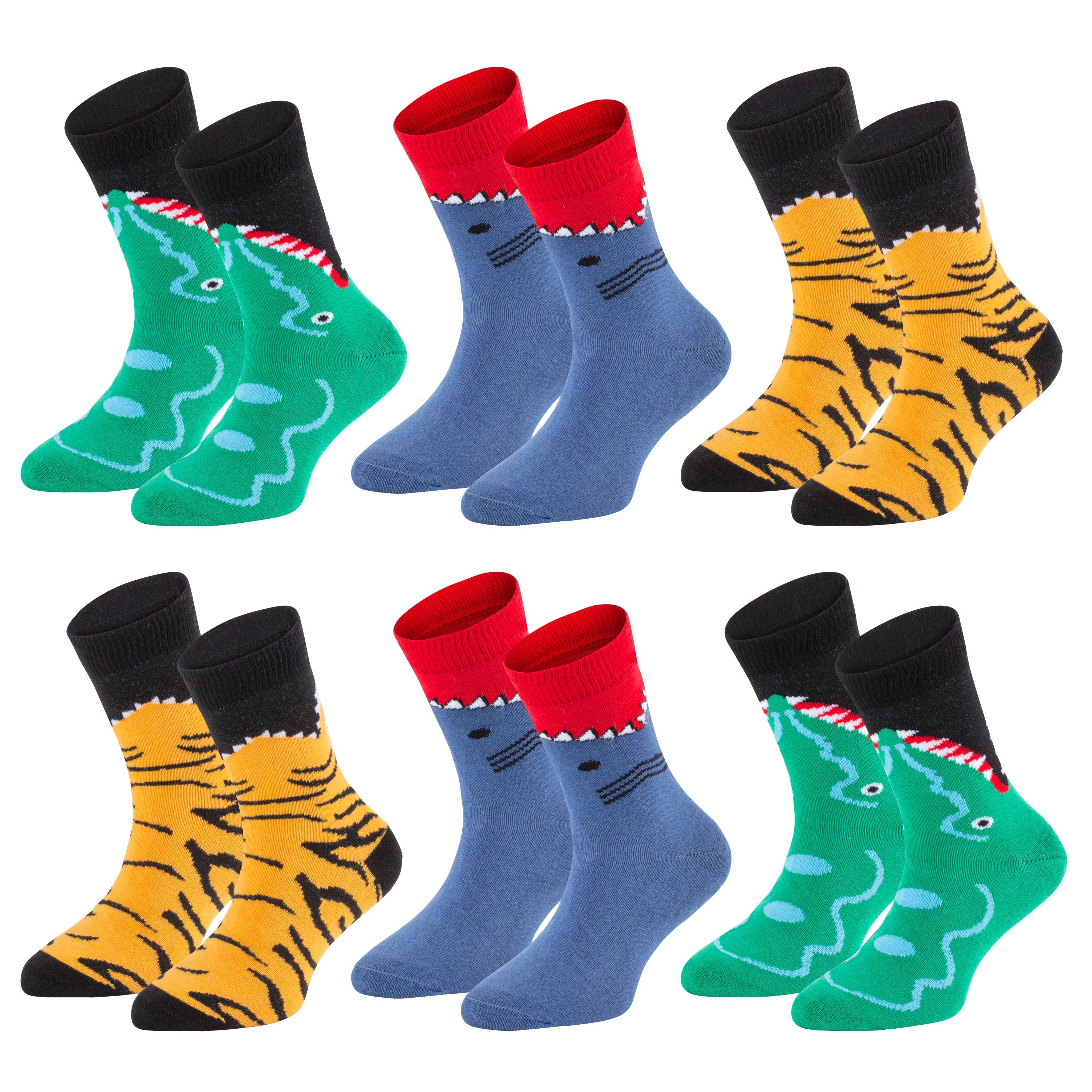 TippTexx 24 Socken 6 Paar bunte Kindersocken, sanfte Baumwolle, für Mädchen & Jungen (6 Paar) handgekettelte, weiche Naht