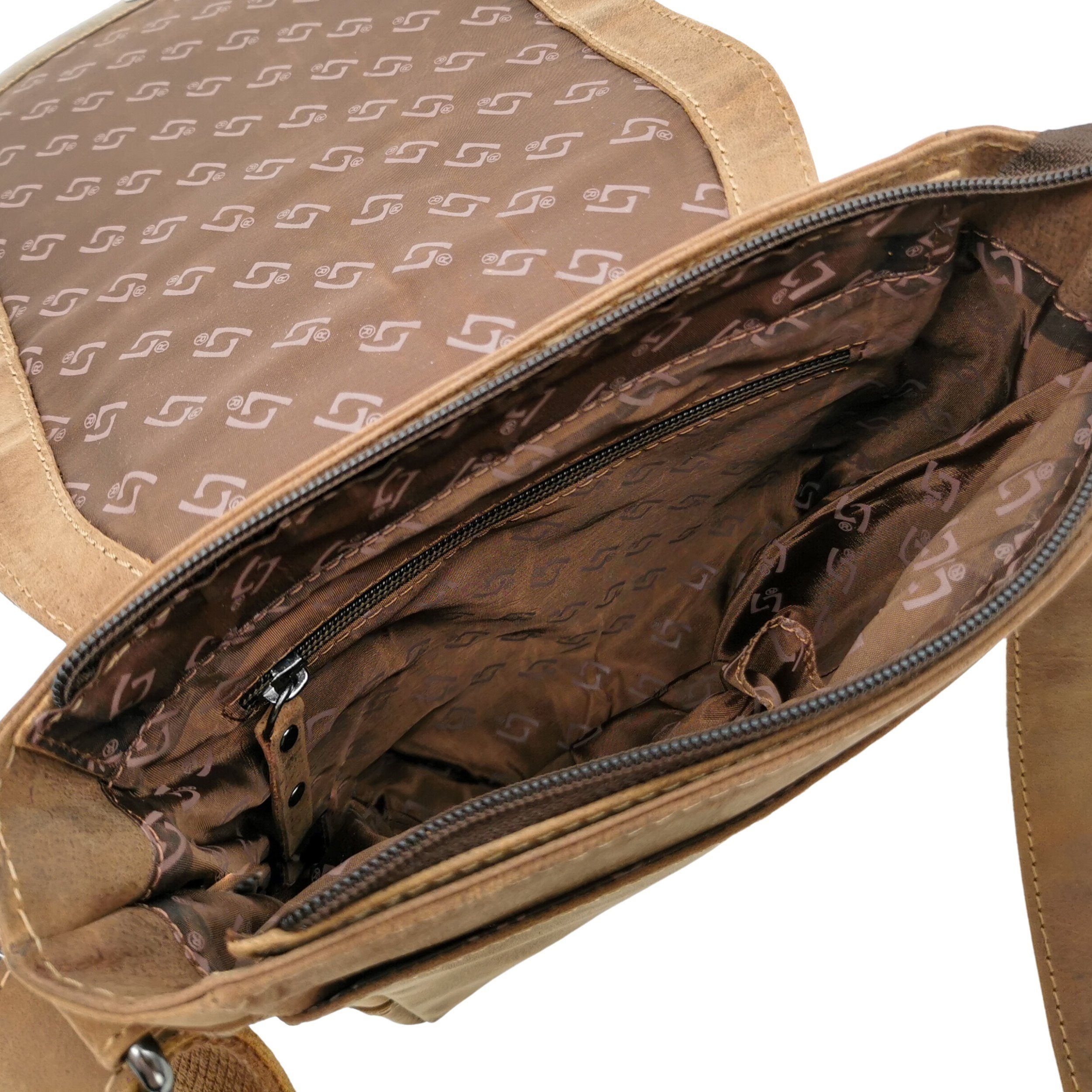 Landleder Messenger Bag BULL & SNAKE -Universal- Umhängetasche, Echtes Büffelleder