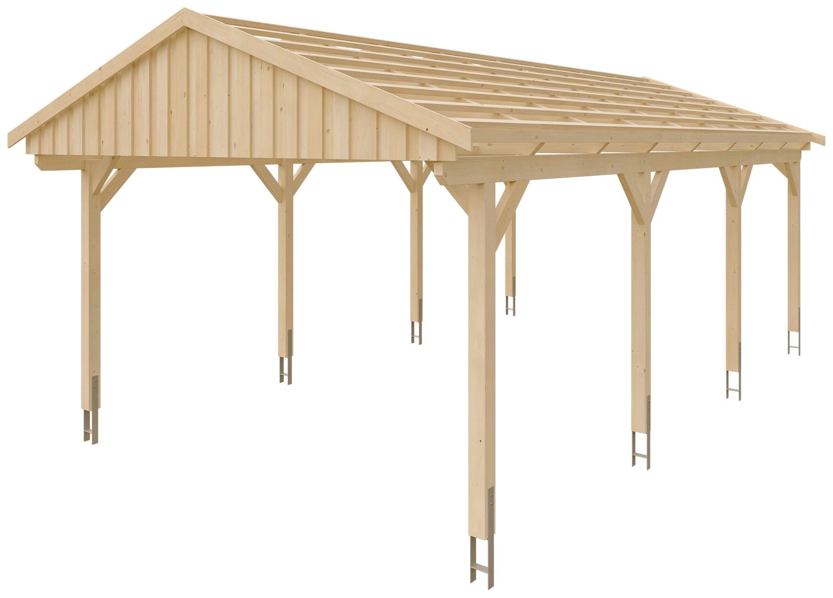 Thumbnail - Skanholz Einzelcarport Fichtelberg, BxT: 423x808 cm, 379 cm Einfahrtshöhe, mit Dachlattung