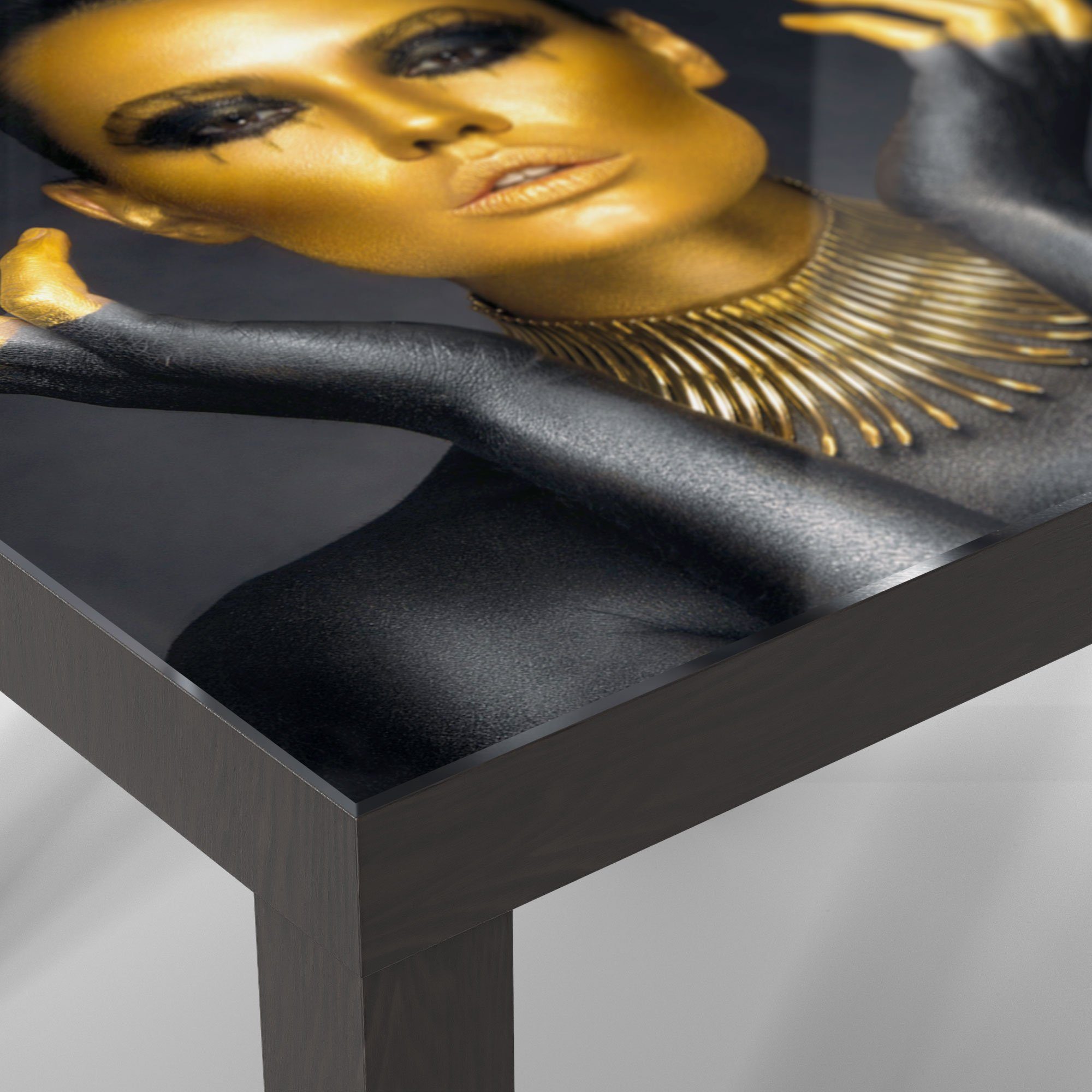 'Glamouröses Couchtisch Glas Modell', Schwarz Glastisch DEQORI Beistelltisch modern