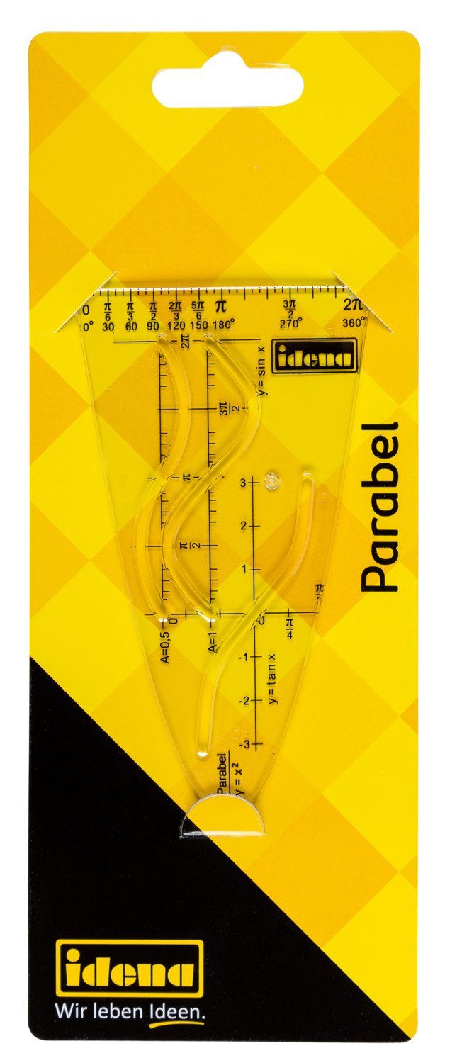 Idena Kurvenlineal Idena 602408 - Parabel-Schablone, transparent, mit Tuschenoppen, hoche