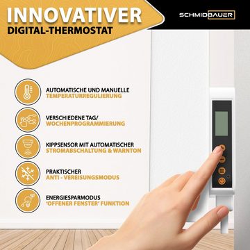 Schmidbauer Infrarotheizung Hybrid 300 -1100W Elektroheizkörper 5 Jahre Garantie Wand/Fuß Montage