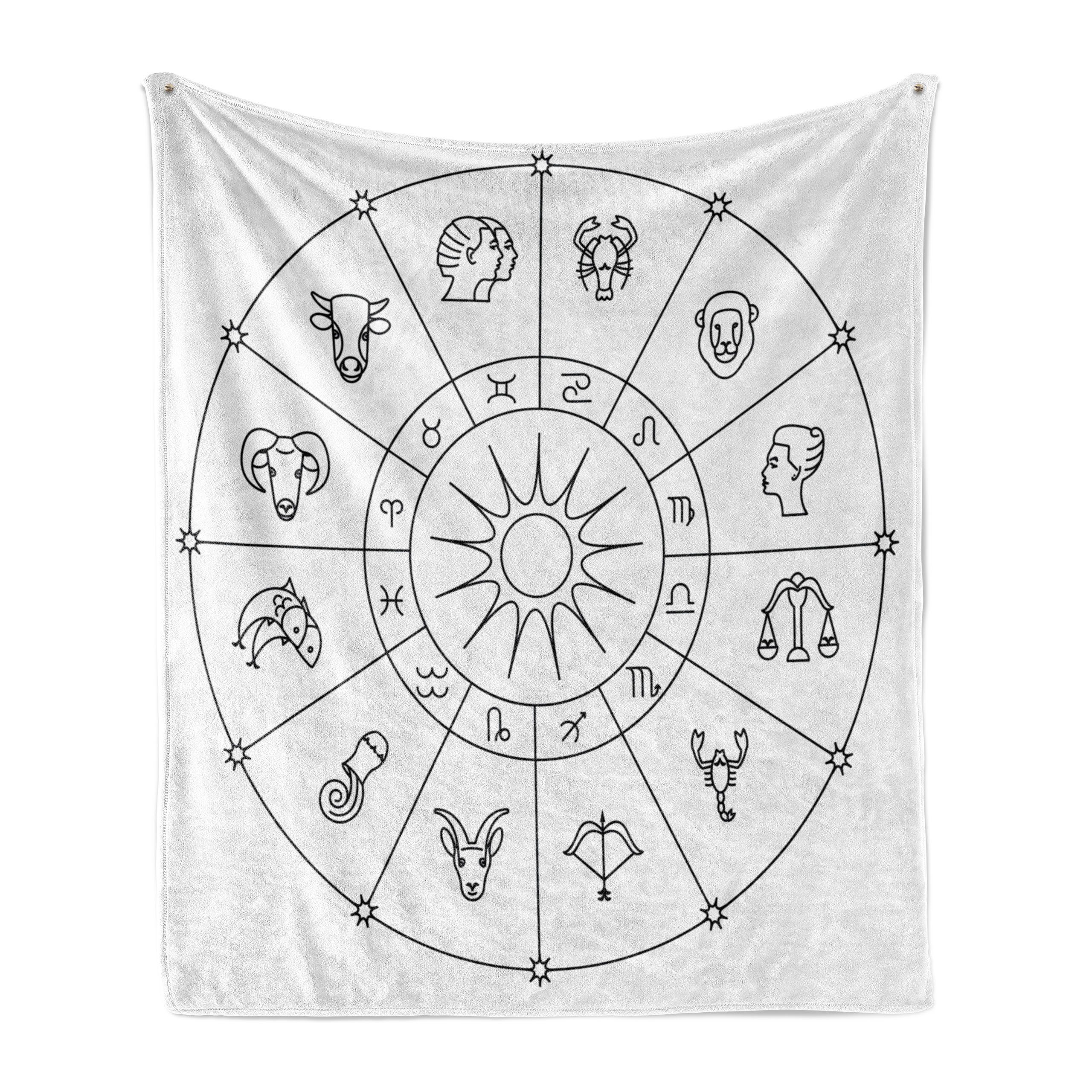 Zodiac Plüsch Astrologie und den Gemütlicher Flüchtiger Innen- Außenbereich, Wohndecke Kreis Abakuhaus, für