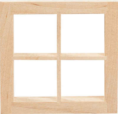HobbyFun Dekofigur Miniatur Fenster quadratisch breite Tiefe, 7 cm x 7 cm