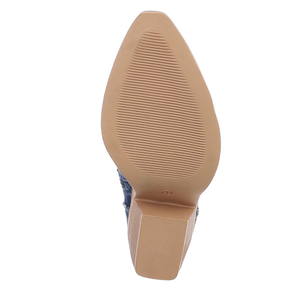 Ital-Design Damen Cowboyboots Western Westernstiefelette (88843803) Blockabsatz Stiefeletten in Hellblau