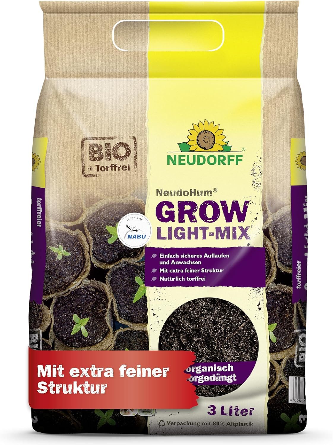 Neudorff Bio-Erde Neudorff NeudoHum Grow Light-Mix, mit Pflanzlicher, organ günstig online kaufen
