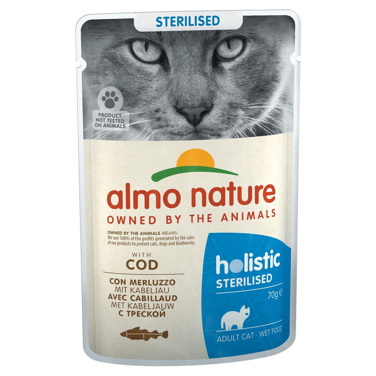 Almo Nature Holistic Sterilised mit Kabeljau 70 g - 30 Stück, für: Katze